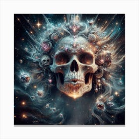 Skulls In Space Halloween Canvas Print