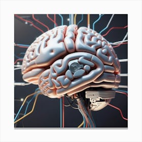 Brain With Wires 5 Canvas Print