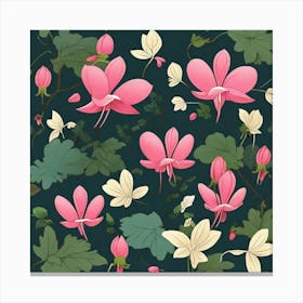 Flowers, Vector art 3 Canvas Print