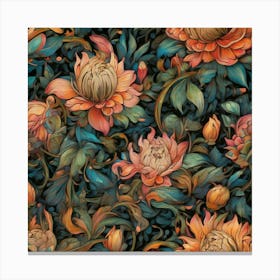 Lotus Flower Wallpaper Canvas Print