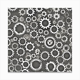 Realistic Gear Flat Surface Pattern For Background Use (7) Canvas Print