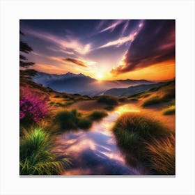 Sunset In The Mountains 53 Canvas Print