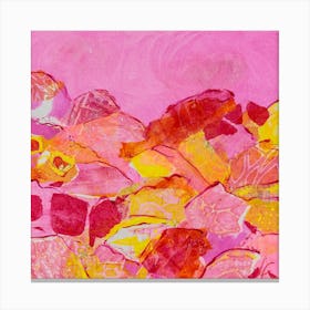 Pink And Yellow Abstract Painting Canvas Print