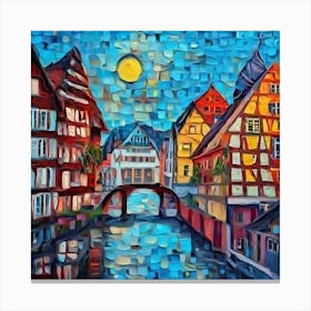 Night In The Old Town Canvas Print