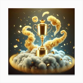 Golden Trophy On The Cloud Canvas Print