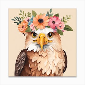 Floral Baby Eagle Nursery Illustration (6) Canvas Print