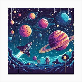 Space Background Canvas Print