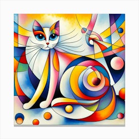 Abstract Cat Painting 8 Canvas Print