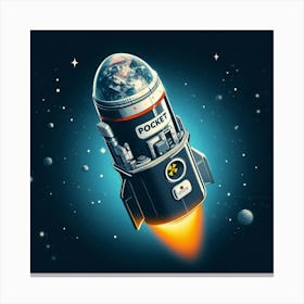Rocket Ship In Space Canvas Print