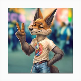 Peace Fox Canvas Print