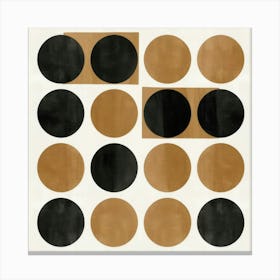 Black And Gold Circles Canvas Print