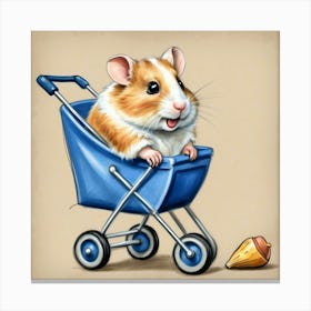 Hamster In A Shopping Cart 6 Canvas Print