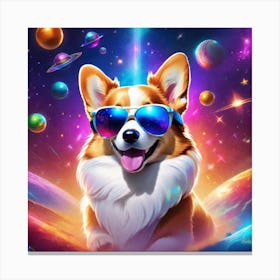 Dog In Space Canvas Print