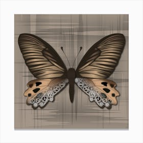 Mechanical Butterfly The Atrophaneura Horishana On A Beige Background Canvas Print