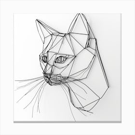 Wire Sculpture Cat Canvas Print