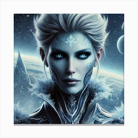 A Highly Detailed Sci Fi Portrait Of Queen Nyx, Th Canvas Print