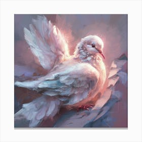 Abstract Painting Of Luminescent Dove 3 Canvas Print
