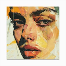 Portrait Of A Model Woman Closeup Oil Painting Canvas Print