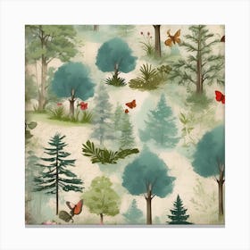 Butterflies In The Forest Canvas Print