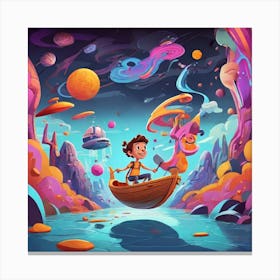 Boy In A Boat Canvas Print