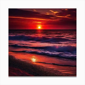 Sunset On The Beach 601 Canvas Print