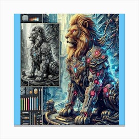 Lion Art Piece / Abstract / art pallet Canvas Print