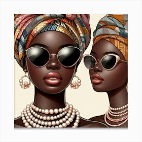 Two African Women In Sunglasses Canvas Print