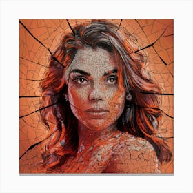 Woman With A Broken Face Canvas Print