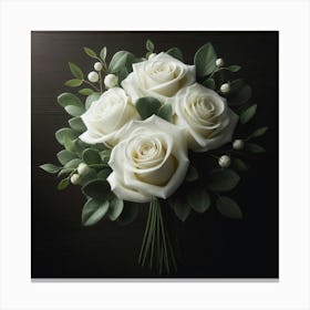 Bouquet Of White Roses 3 Canvas Print