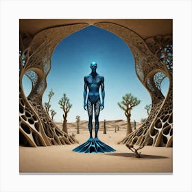 Blue Man In The Desert 9 Canvas Print