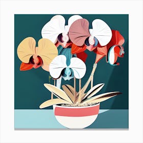 Orchids In A Pot Canvas Print