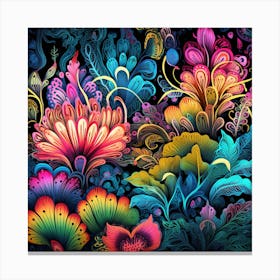 Colorful Floral Pattern 2 Canvas Print