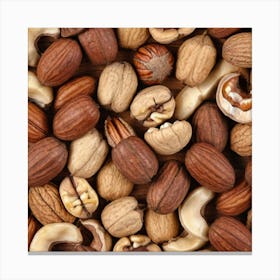 Nuts As A Background (24) Canvas Print