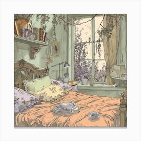 Bedroom With A Window Canvas Print