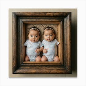 Twins In A Frame 4 Canvas Print