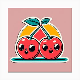 Cherry Stickers Canvas Print