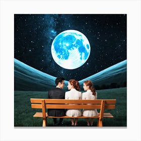 Moon And The Stars Canvas Print