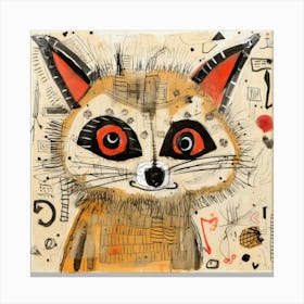 Abstract Raccoon 3 Canvas Print