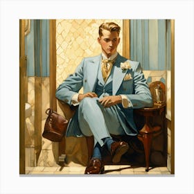 Man In A Blue Suit 1 Canvas Print