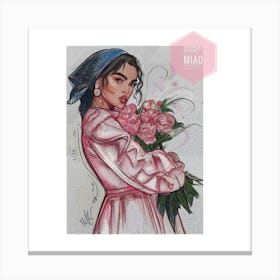 Flower seller girl Canvas Print