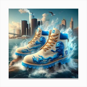 Detroit Lions Timberlands Canvas Print