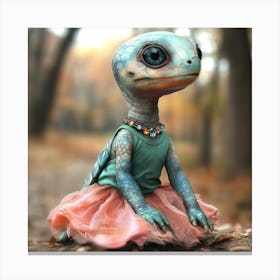 Turtle Ballet Dancer Canvas Print