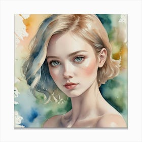 Watercolor Of A Girl Art Print Canvas Print