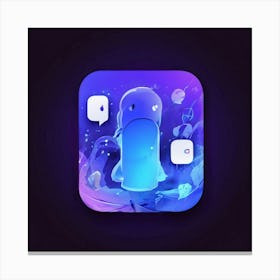 Blue And Purple App Icon Canvas Print