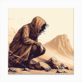 Man In The Desert 1 Canvas Print