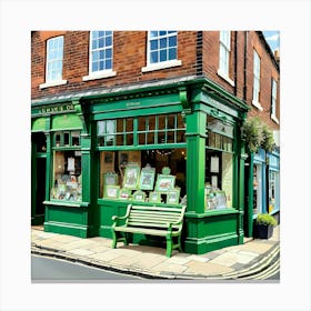 Green Bookshop Canvas Print