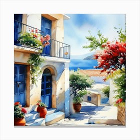 Greece Painting2 Canvas Print