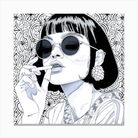 Sexy Girl Smoking Canvas Print