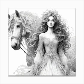 Fairy With A Horse Canvas Print