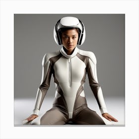 Girl In A Futuristic Suit Canvas Print